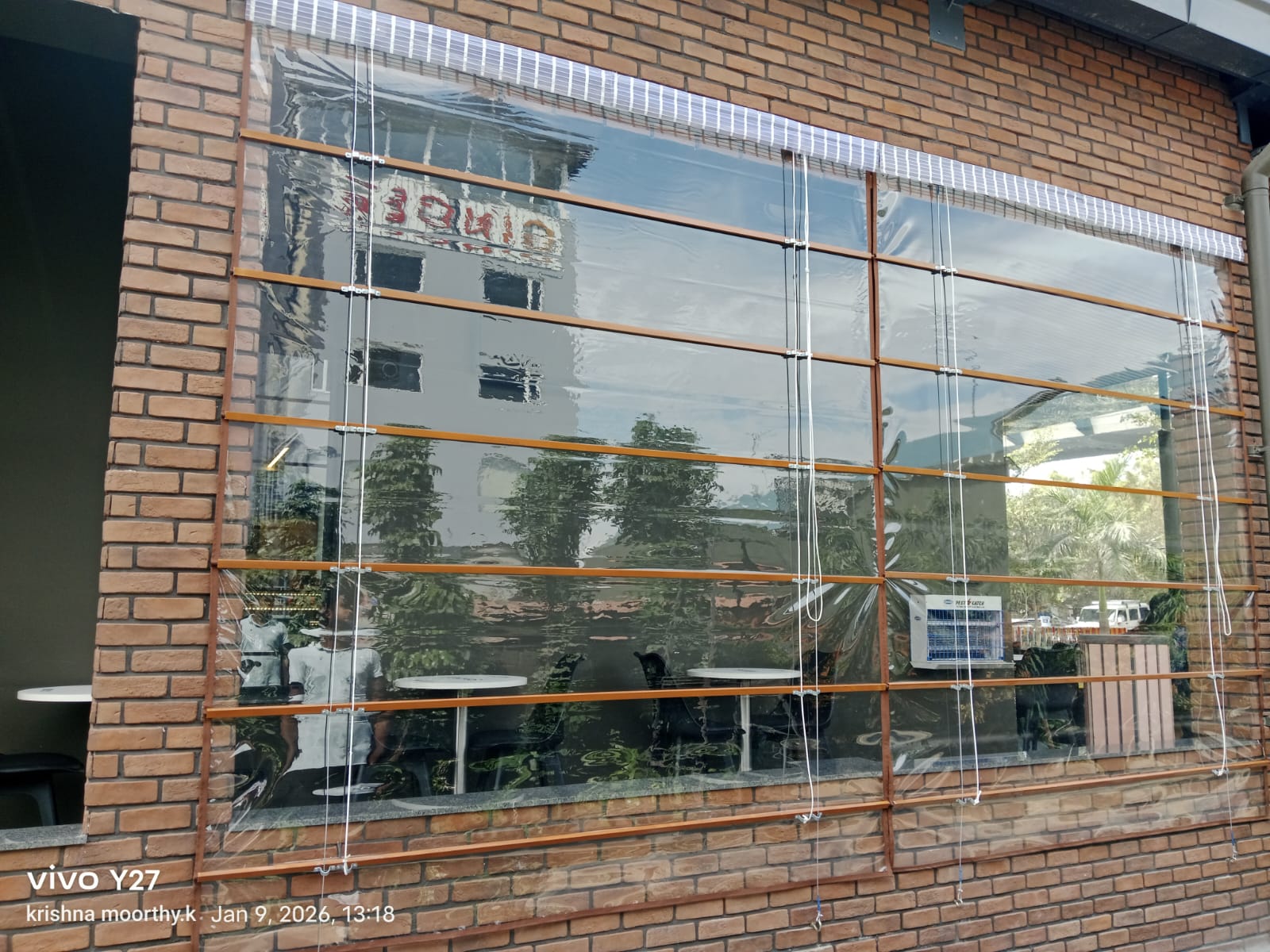 Motorized monsoon blind system with remote control operation